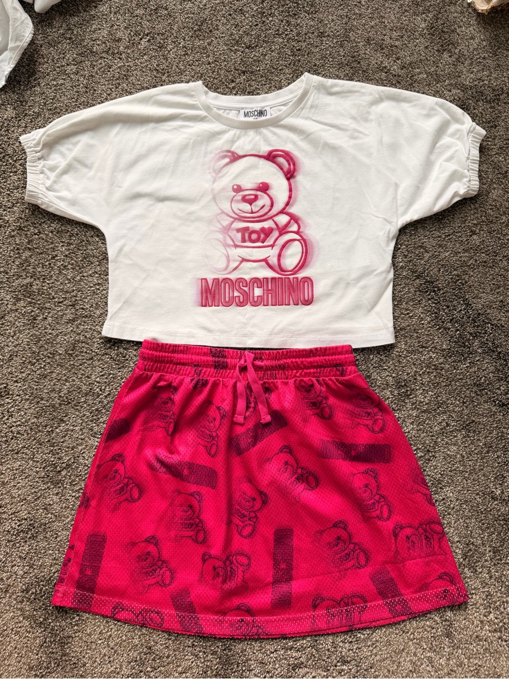 Moschino White & Hot Pink Toy Bear summer Set